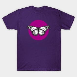 Monarch butterfly on purple T-Shirt